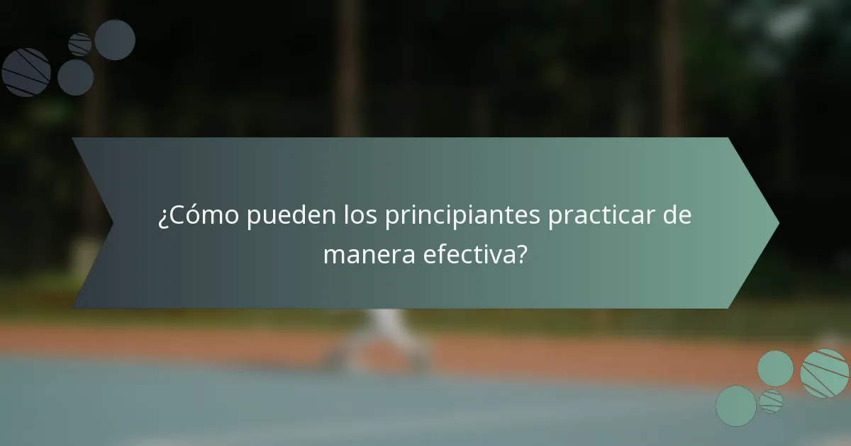 ¿Cómo pueden los principiantes practicar de manera efectiva?